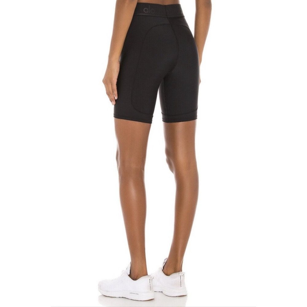 alo Rider Shorts Black Active Wear Sport Work Out - Picture 3 of 8